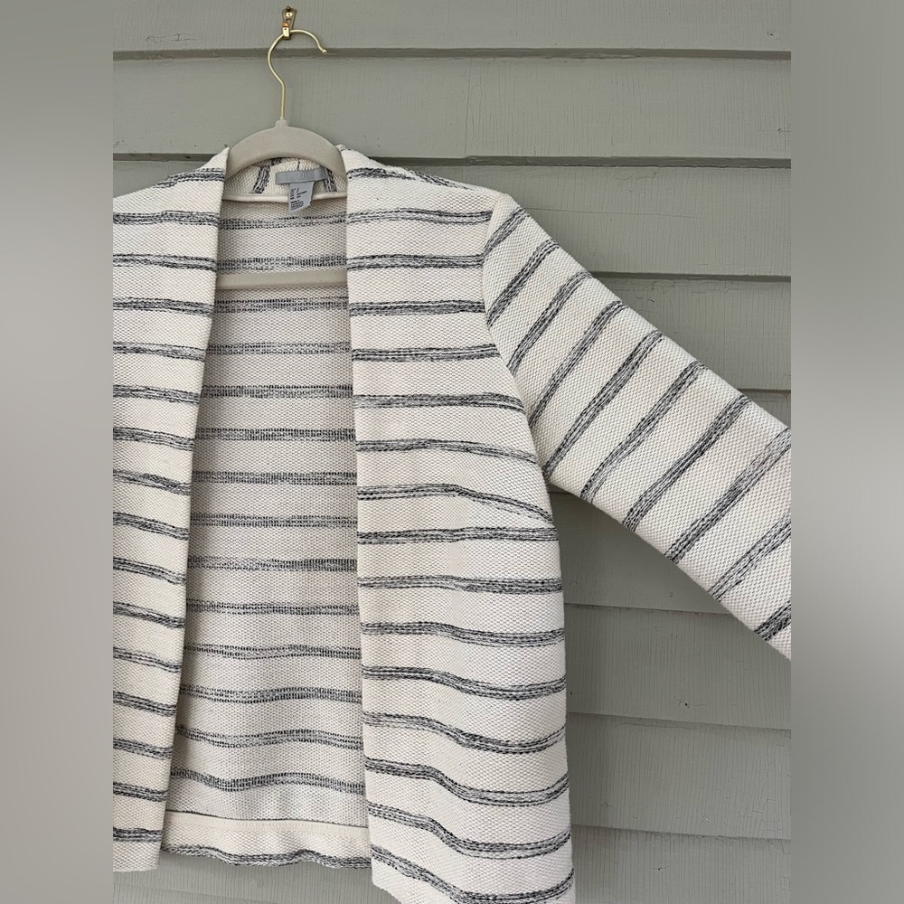 H&M - Woven striped blazer 3/4 sleeve length